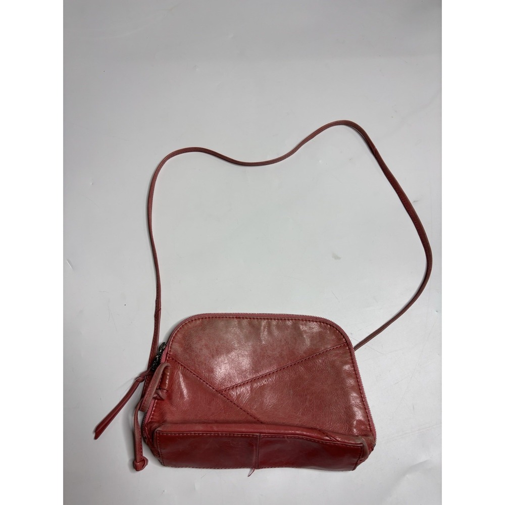 Vintage Hobo International Pink Leather Tasseled Mini Shoulder Crossbody Bag Y2K